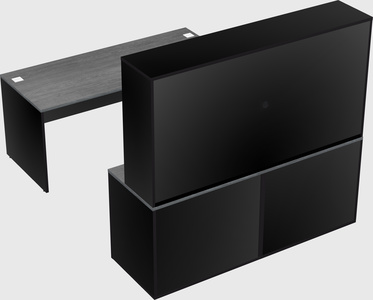 Parallel desk with credenza