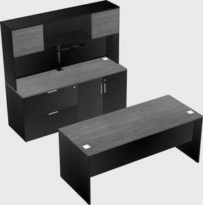 Parallel desk with credenza