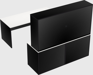 Parallel desk with credenza