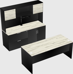 Parallel desk with credenza