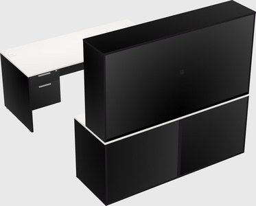 Parallel desk with credenza