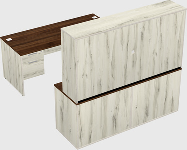 Parallel desk with credenza