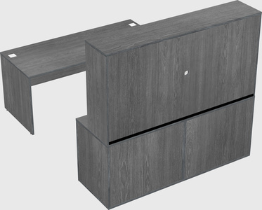 Parallel desk with credenza