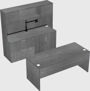 Parallel desk with credenza