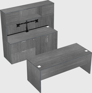 Parallel desk with credenza