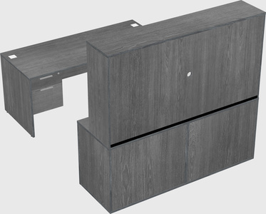 Parallel desk with credenza