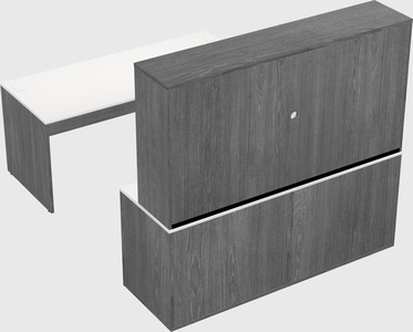 Parallel desk with credenza