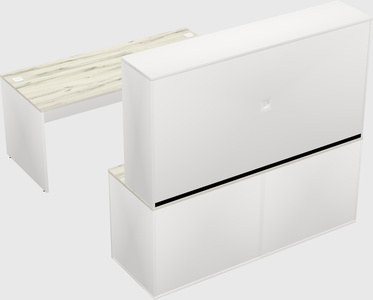 Parallel desk with credenza