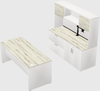 Parallel desk with credenza