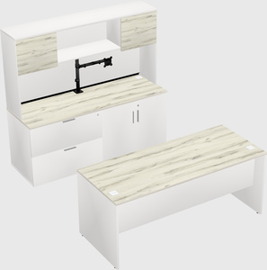 Parallel desk with credenza