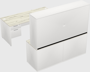 Parallel desk with credenza