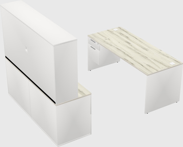 Parallel desk with credenza