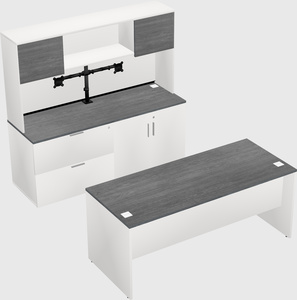 Parallel desk with credenza