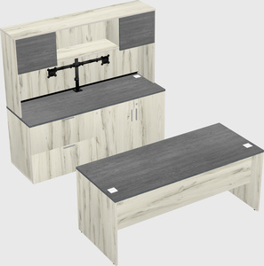 Parallel desk with credenza