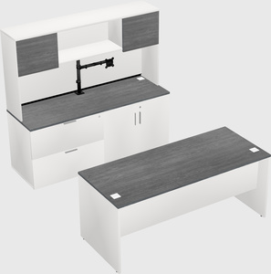 Parallel desk with credenza