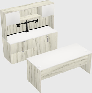 Parallel desk with credenza