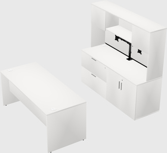 Parallel desk with credenza