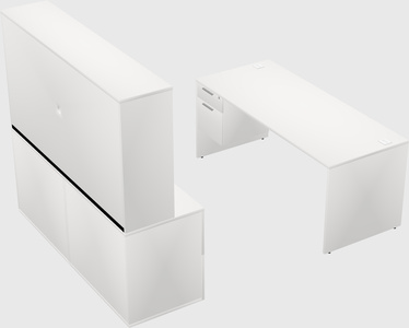 Parallel desk with credenza