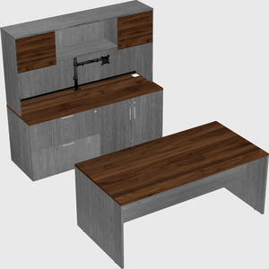 Parallel desk with credenza