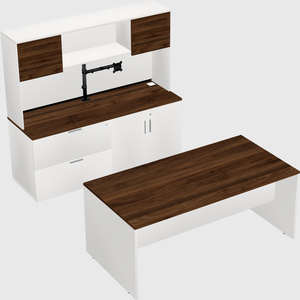 Parallel desk with credenza