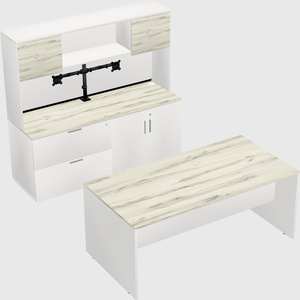 Parallel desk with credenza