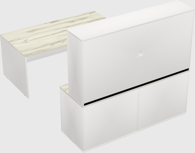 Parallel desk with credenza