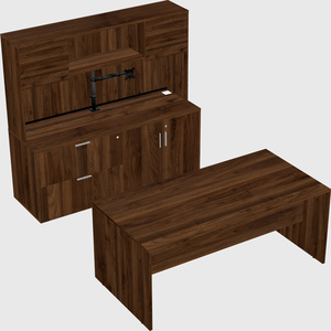 Parallel desk with credenza