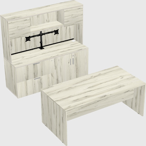 Parallel desk with credenza
