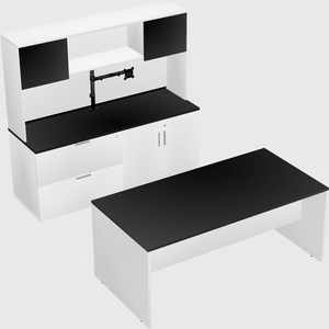Parallel desk with credenza