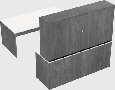 Parallel desk with credenza