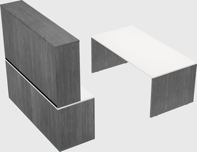 Parallel desk with credenza