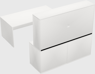 Parallel desk with credenza