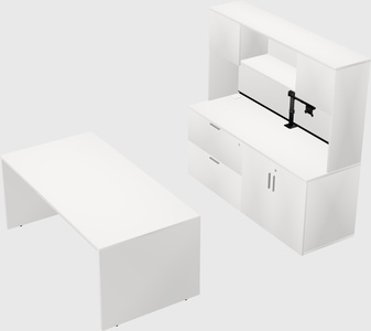 Parallel desk with credenza