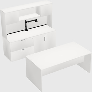 Parallel desk with credenza