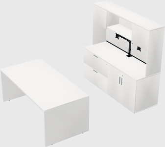 Parallel desk with credenza