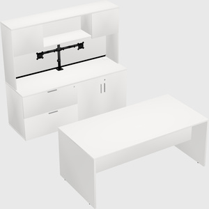 Parallel desk with credenza