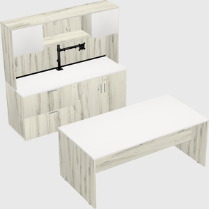 Parallel desk with credenza