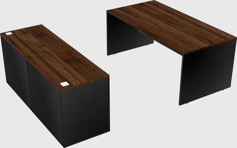 Parallel desk with credenza