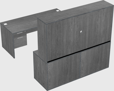 Parallel desk with credenza