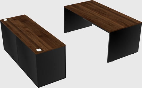 Parallel desk with credenza
