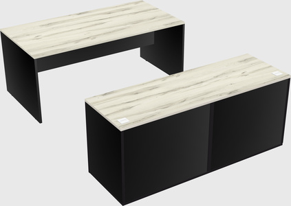 Parallel desk with credenza