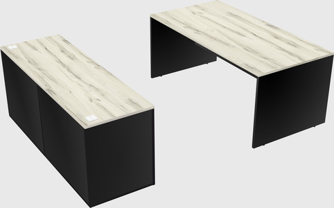 Parallel desk with credenza