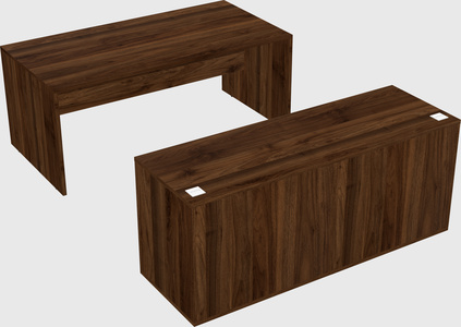 Parallel desk with credenza