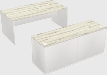 Parallel desk with credenza