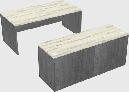 Parallel desk with credenza