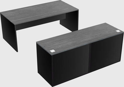Parallel desk with credenza