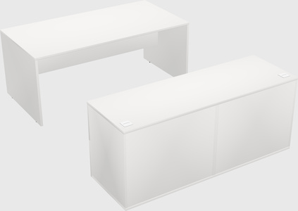 Parallel desk with credenza