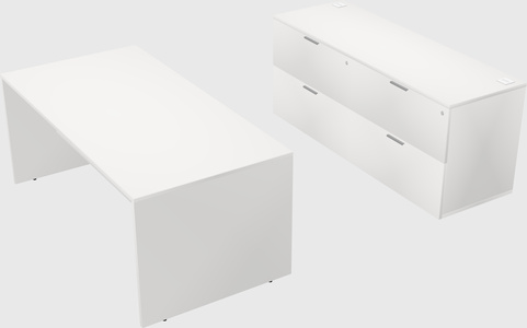Parallel desk with credenza