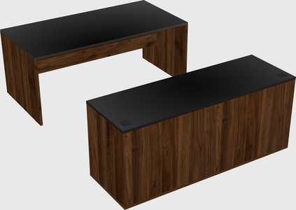 Parallel desk with credenza