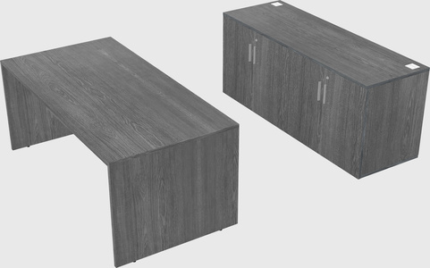 Parallel desk with credenza